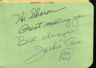 Jackie Cain Autographed Album Page 1982 Jazz Singer / Jackie And Roy D.  14