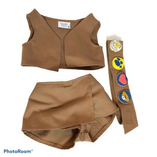 Build A Bear Girl Scout Brownie Vest Shorts Sash Outfit