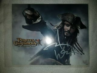 Authentic Johnny Depp Signed 8x10,  Pirates Of The Caribbean,  With