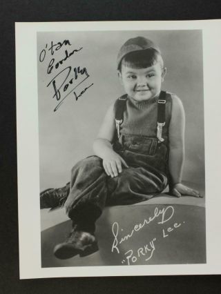 Gordon Porky Lee (1933 - 2005) (little Rascals Our Gang) Autograph 8x10 Photo