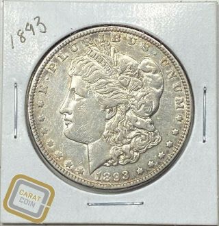 1893 - P Morgan Silver Dollar Coin Au About Uncirculated Key Date Philadelphia S$1