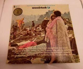 Woodstock 3 Lp Record Album Set 1970