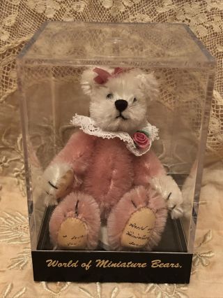 World Of Miniature Bears 1998 Pink Mohair Becky Wheeler Bear Theresa Yang