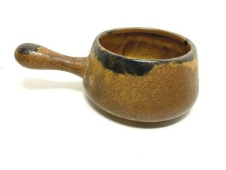 Mccoy Pottery 7054 Canyon Mesa Rustic Primitive Brown Handle Bowl