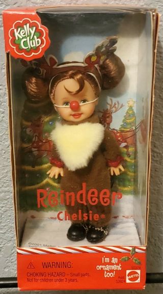 Reindeer Chelsie Kelly Club Barbie Doll Christmas Ornament 53924 2001 Costume