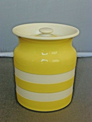 Storage Jar/canister W Lid - Yellow Cornishware - T.  G.  Green - Pre - 1968 Mark - Vtg - 5 1/4 "