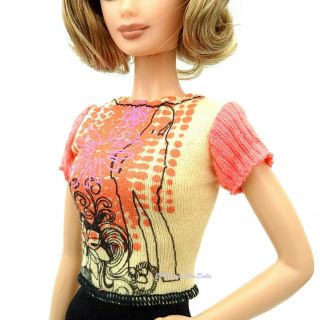 Barbie Fashion Fever Pink And Tan Top With Front Graphic