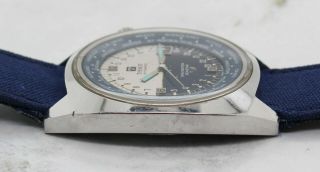 Vintage Tissot Automatic Navigator Seastar T.  12 World Time Wristwatch Steel NR 5