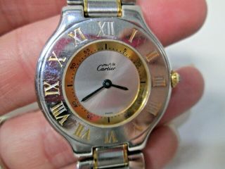 Cartier Must De 21 Two Toned Stainless Steel Watch 1330