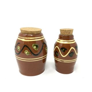 Sj Pottery Bethel Missouri Bohemian Spice Jars Set Of 2
