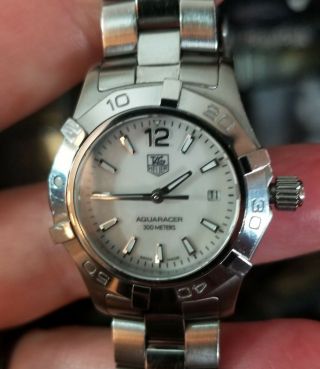 Authentic Tag Heuer Aquaracer Waf1414 Wrist Watch For Women 300 Meters