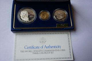1993 3 Coin Bill Of Rights Proof Set