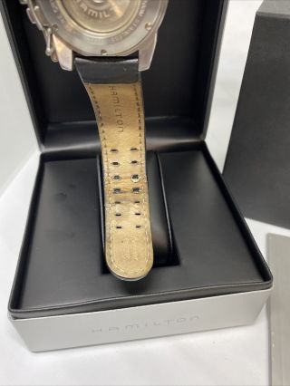 Hamilton Khaki X - Wind Automatic Chronograph Black Leather Men ' s Watch Black Dial 6