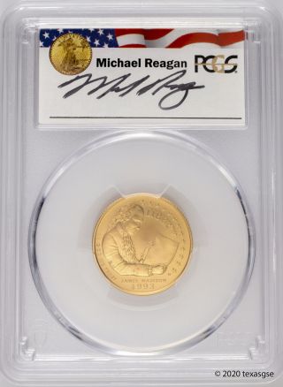 1993 - W $5 Madison Bill Of Rights Gold Coin Pcgs Ms70 - Reagan Legacy - Pop Of 3