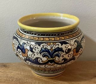 Vintage Italian Deruta Pottery Vase Or Planter,  Pot Italy