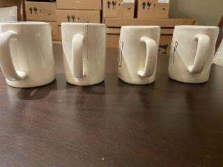 Rae Dunn Set of 4 Espresso Mugs Sip Gulp Enjoy Slurp 2