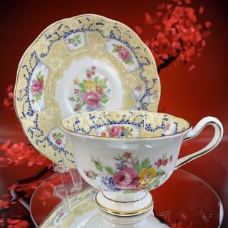 Royal Albert Crown Valentine Avon Footed Teacup & Saucer Bone China England 2