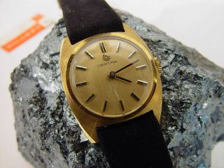 Certina 18k Yellow Gold Ladies Wrist Watch,  Vintage
