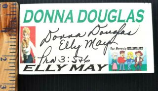 " The Beverly Hillbillies " Donna Douglas " Elly May " Autographed 2.  5x5 Index Card