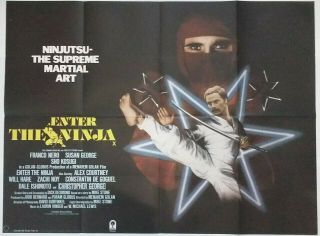 Enter The Ninja 1981 British Quad Cinema Poster Franco Nero,  Sho Kosugi