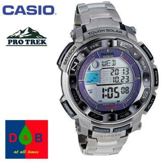 Casio Protrek Prw - 2500t - 7er Titanium Wold Time Chrono Digital Sports Watch 1