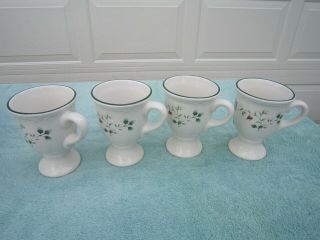 Pfaltzgraff Winterberry Set Of 4 Pedestal/footed Mugs - No Box
