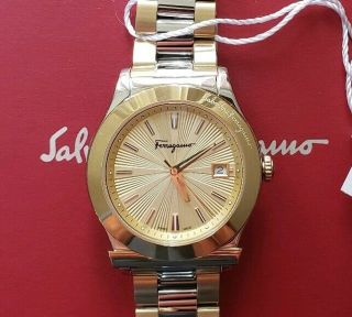 Ferragamo Ff3340017 / 1898 Watch With 40mm Gold - Tone Face & 2 Tone Breclet
