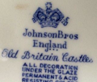 JOHNSON BROTHERS china OLD BRITAIN CASTLES Blue crown stp Coupe Soup Bowl 7 - 3/8 
