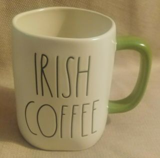 Rae Dunn St Patricks Day Ll " Irish Coffee " Mug With Green Handle