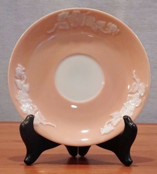 RARE DISCONTINUED LENOX APPLE BLOSSOM PATTERN PINK DEMI SAUCER ONLY 2