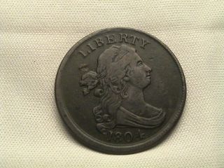 1804 Draped Bust Half Cent.  Plain 4 With Stems C - 11