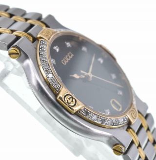 GUCCI 9000M Diamond Bezel/Dial Quartz Men ' s Watch P 99770 4