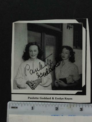 Paulette Goddard (1910 - 1990) Autograph Book Plate Small Photo