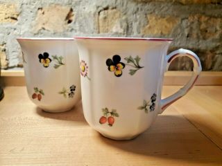 2 Set Pair Villeroy & Boch Petite Fleur Mugs Cups Coffee Tea