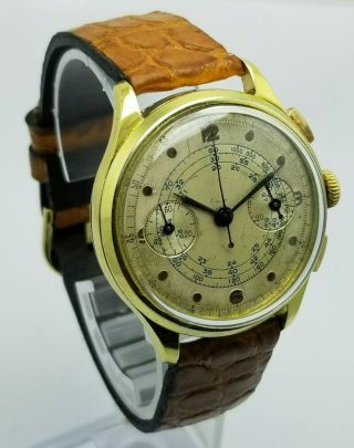 CYMA CHRONOGRAPH MEDIC SNAIL DIAL CAL.  VALJOUX 22 REF.  3909 GOLD FILLED 3