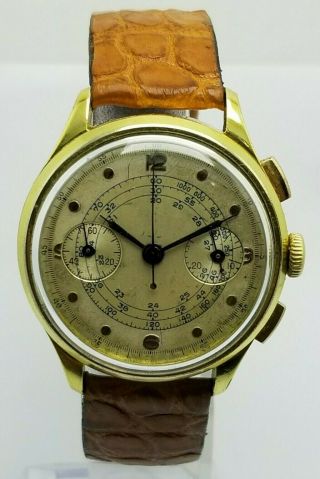 CYMA CHRONOGRAPH MEDIC SNAIL DIAL CAL.  VALJOUX 22 REF.  3909 GOLD FILLED 4