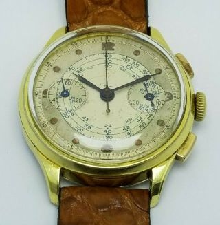 CYMA CHRONOGRAPH MEDIC SNAIL DIAL CAL.  VALJOUX 22 REF.  3909 GOLD FILLED 5