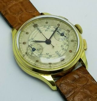 CYMA CHRONOGRAPH MEDIC SNAIL DIAL CAL.  VALJOUX 22 REF.  3909 GOLD FILLED 6