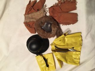 Vogue Ginny Doll Outfits Raincoat Hat Pouch Davy Crockett Set And Button Pin