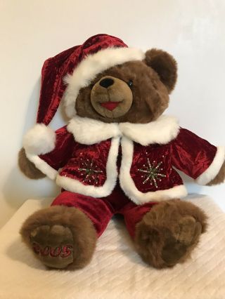 Snowflake Teddy 2005 Christmas Plush Boy Bear Red Dandee Collectors Choice