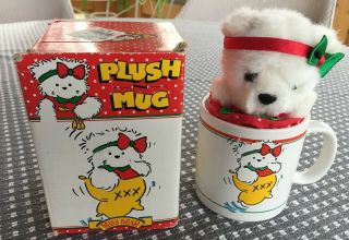 1991 Dayton Hudson Santa Bear Friend Miss Bear Plush And Mug W/box