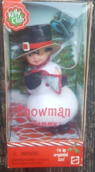 Tommy Snowman Kelly Club Barbie Doll Christmas Ornament 50377 2001 Costume Box