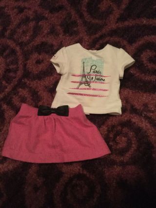 Ag American Girl Grace Thomas Meet Outfit Goty 2015 Retired Shirt Skirt Paris
