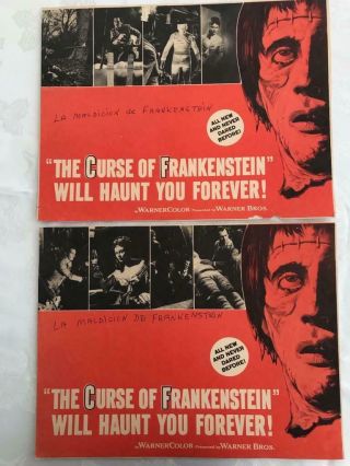 2 Cinema Film Lobby Cards 1957 Hammer Horror The Curse Of Frankenstein