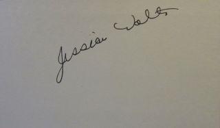 Jessica Walter Autographed 3x5 Index Card W/coa Play Misty For Me Grand Prix