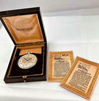 1920 E.  Howard 17 Jewels In 14k Gold Filled Case / Box And Paper - Runs