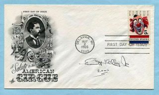 Emmett Kelly Jr Signed 1966 Circus The Big Top Fdc (