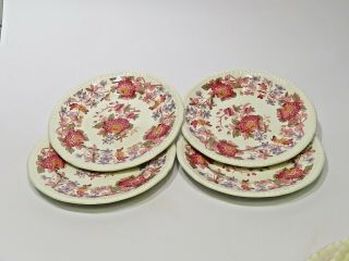 Set of 4 Copeland Spode Aster Red Bread Butter Sided Plates 2