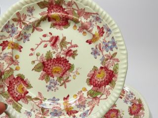 Set of 4 Copeland Spode Aster Red Bread Butter Sided Plates 3