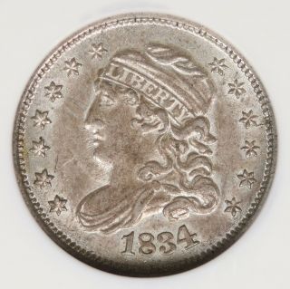 1834 Capped Bust Silver Half Dime H10c Ngc Au58